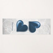 Blue Hearts Personalized Yoga Mat (Voorkant (horizontaal))
