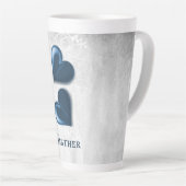 Blue Hearts persoonlijke latte Mok (Rechterhoek)