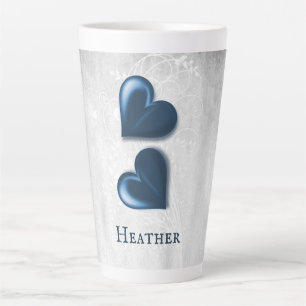 Blue Hearts persoonlijke latte Mok