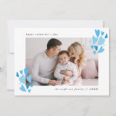 Blue Hearts Photo Valentijnsdag Feestdagenkaart (Voorkant)