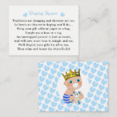 Blue Hearts Prince Baby Boy Shower Display Informatiekaartje (Voorkant / Achterkant)