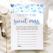 Blue Hearts Raad het Sweet Mess Baby shower spel Kaart