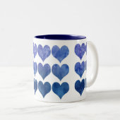 Blue Hearts Romance Love Mok (Voorkant rechts)