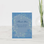 Blue Hearts Sparkly Lights Gepersonaliseerde bruil Bedankkaart (Voorkant)