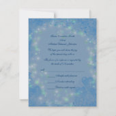 Blue Hearts Sparkly Lights Wedding RSVP Kaartje (Voorkant)