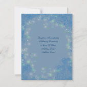 Blue Hearts Sparkly Lights Wedding RSVP Kaartje (Achterkant)