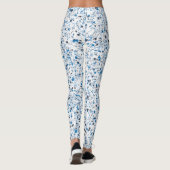 Blue Hearts Splatter Paint, Abstract Leggings (Achterkant)