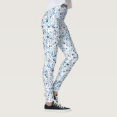 Blue Hearts Splatter Paint, Abstract Leggings (Rechts)