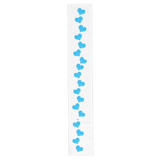 Blue Hearts Table Runner Lange Tafelloper (Voorkant)