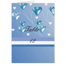 Blue Hearts Table Seating Kaart