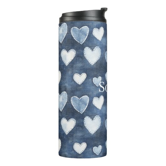 Blue Hearts Thermosbeker (Gedraaid links)