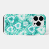 Blue Hearts Tie Dye iPhone Hoesje (Achterkant horizontaal)