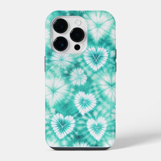 Blue Hearts Tie Dye iPhone Hoesje (Achterkant)