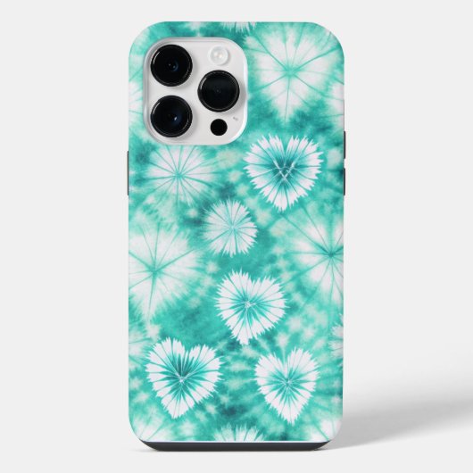 Blue Hearts Tie Dye iPhone Hoesje (Achterkant)
