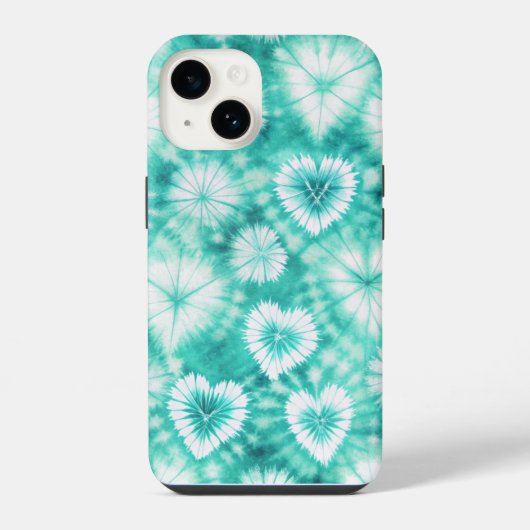 Blue Hearts Tie Dye iPhone Hoesje (Achterkant)
