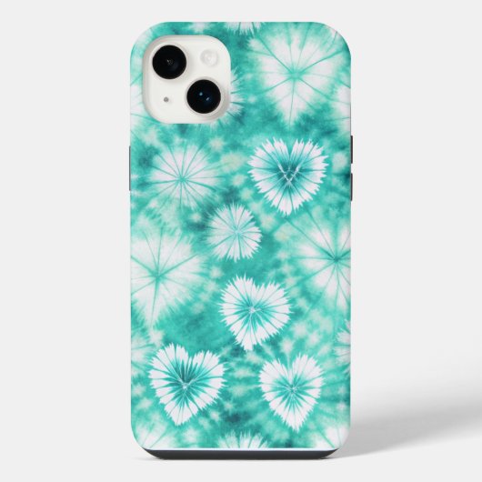 Blue Hearts Tie Dye iPhone Hoesje (Achterkant)