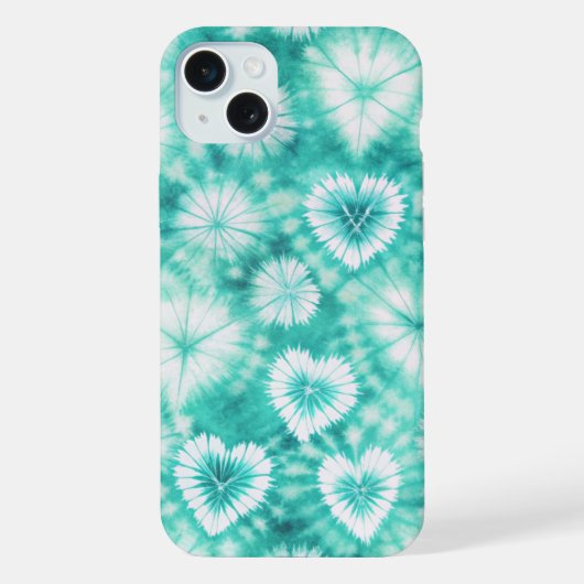 Blue Hearts Tie Dye iPhone Hoesje (Achterkant)