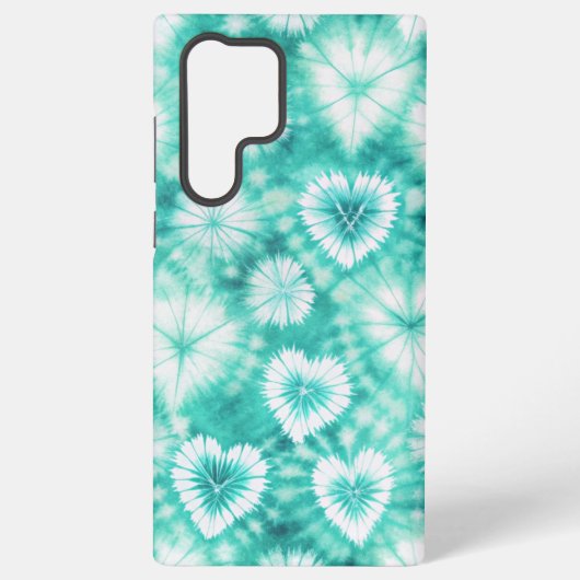 Blue Hearts Tie Dye Samsung Galaxy Hoesje (Achterkant)