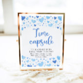 Blue Hearts Time Capsule Baby shower teken Poster