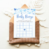 Blue Hearts Valentijn Baby Bingo Baby shower spel Kaart