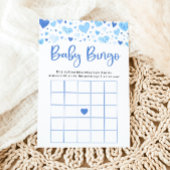 Blue Hearts Valentijn Baby Bingo Baby shower spel Kaart