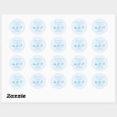 Blue Hearts Valentijn Baby shower Favor Ronde Sticker (Vel)