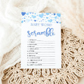 Blue Hearts Valentijn Baby Word Scramble spel Kaart