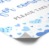 Blue Hearts Valentijn Bedankt voor het komen teken Poster (Hoek)