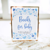 Blue Hearts Valentijn Boeken voor Baby shower Teke Poster