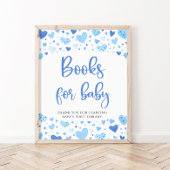 Blue Hearts Valentijn Boeken voor Baby shower Teke Poster