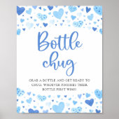 Blue Hearts Valentijn Bottle Chug Baby shower teke Poster (Voorkant)