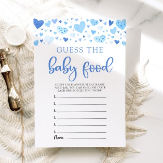 Blue Hearts Valentijn Raad de Baby Food Game Kaart