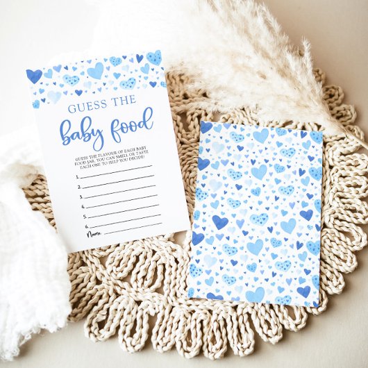 Blue Hearts Valentijn Raad de Baby Food Game Kaart