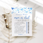 Blue Hearts Valentijn Raad wie mam of pap spel Kaart