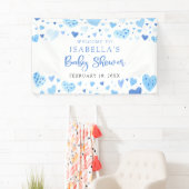 Blue Hearts Valentijn Sweetheart Baby shower Spandoek (Insitu)