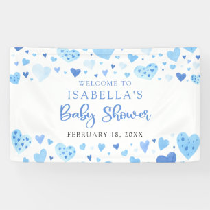 Blue Hearts Valentijn Sweetheart Baby shower Spandoek