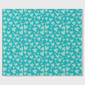 Blue Hearts Valentijn Wrapping Paper Cadeaupapier (Vlak)