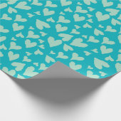 Blue Hearts Valentijn Wrapping Paper Cadeaupapier (Hoek)
