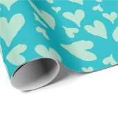Blue Hearts Valentijn Wrapping Paper Cadeaupapier (Rol Hoek)