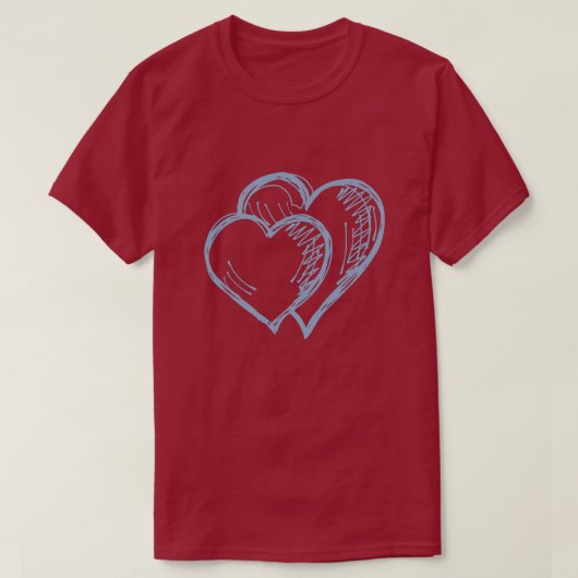 Blue Hearts Valentijns T-Shirt (Design voorkant)