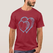 Blue Hearts Valentijns T-Shirt (Voorkant)
