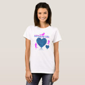 Blue Hearts verjaardagsmeisje T-shirt (Voorkant volledig)