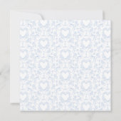 Blue Hearts Vintage Baby Shower Kaart (Achterkant)