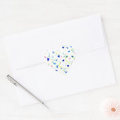 Blue Hearts Waterverf Chartreuse Groen Hart Sticker (Envelop)