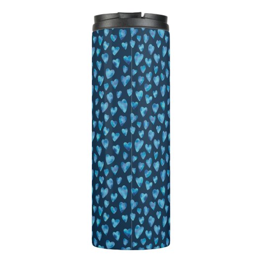 Blue Hearts-Waterverf Thermosbeker (Achterkant)