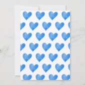 Blue Hearts Winter Baby shower Kaart (Achterkant)