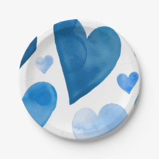 Blue Hearts Winter Baby shower Papieren Bordje