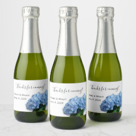 Blue Heaven Bloemstuk Huwelijk Minietiket Sparkling Wijnetiket