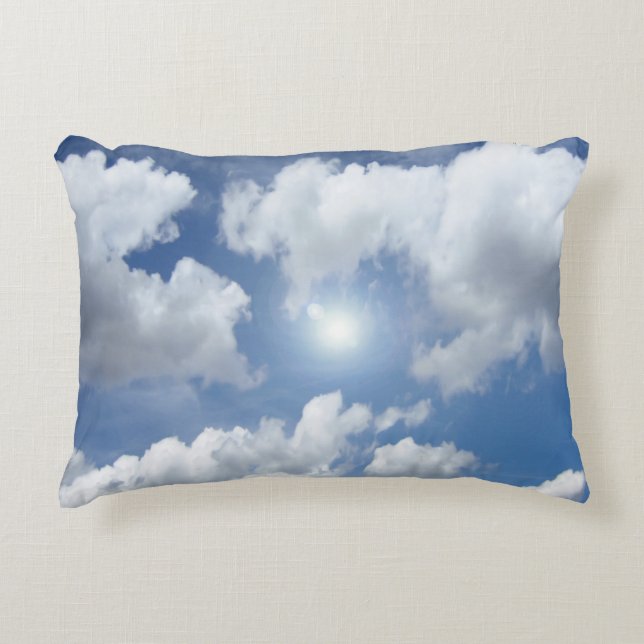 Blue Heaven Clouds + jouw ideeën Accent Kussen (Voorkant)