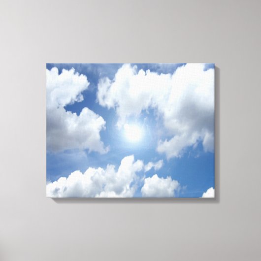 Blue Heaven Clouds + jouw ideeën Canvas Afdruk (Voorkant)